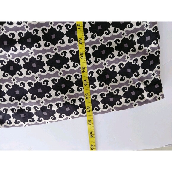 Milly Of New York Black/Multicolor Silk  Print Lined Dress W/Ribbon Detail Sz 6 - Picture 8 of 11